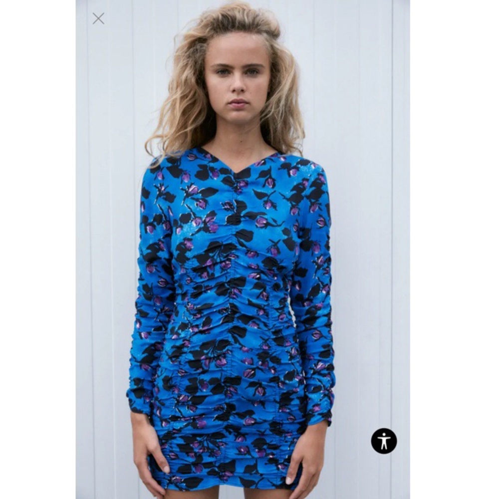 ZARA Draped Print Dress - Picture 4 of 4